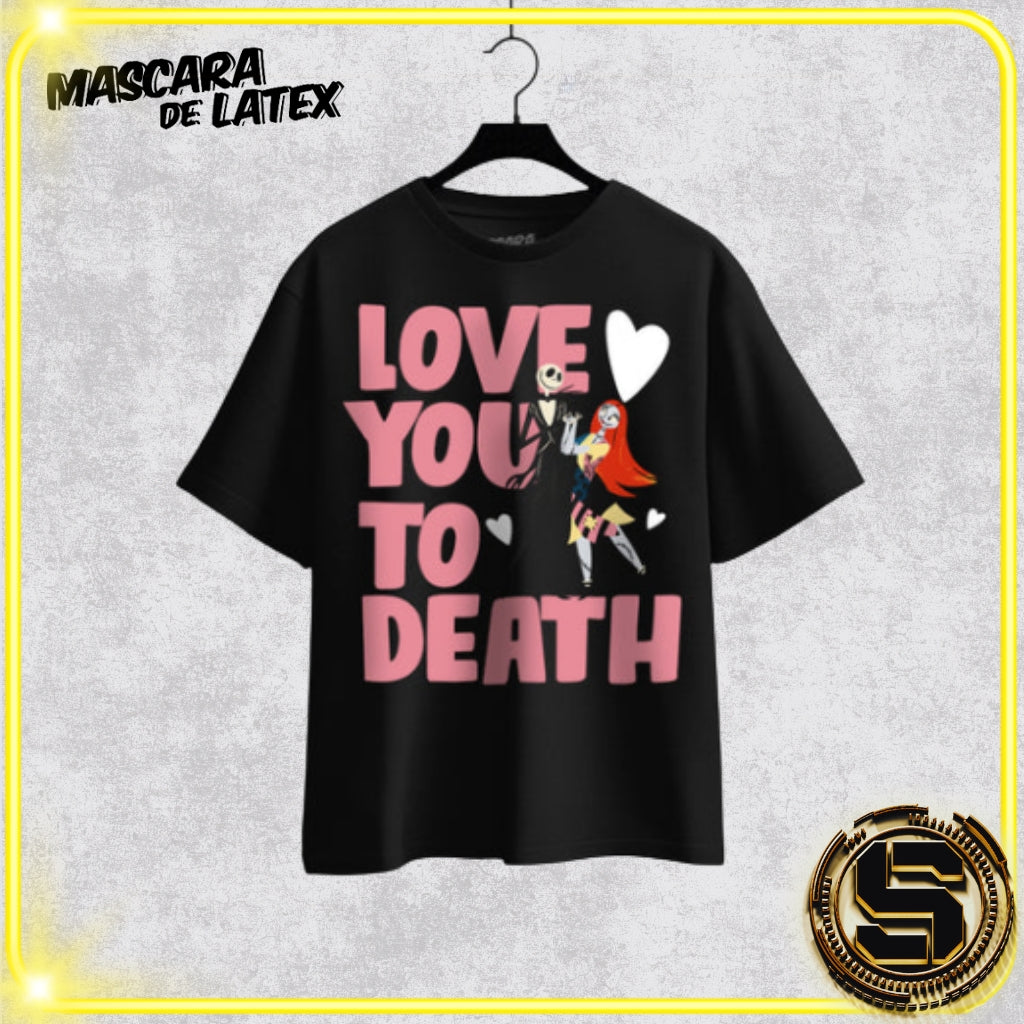 MASCARA DE LATEX PLAYERA DISNEY NIGHTMARE BEFORE CHRISTMAS LOVE YOU TO DEATH