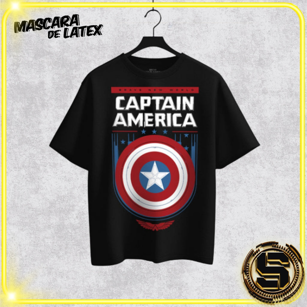 MASCARA DE LATEX PLAYERA MARVEL CAPTAIN AMERICA LOGO