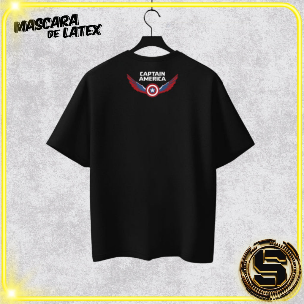 MASCARA DE LATEX PLAYERA MARVEL CAPTAIN AMERICA LOGO