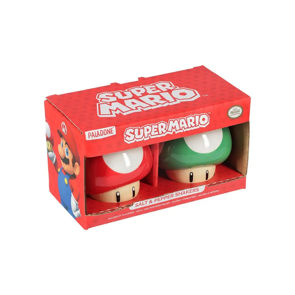 PALADONE GAMES NINTENDO MUSHROOM SALT AND PEPPER SHAKERS