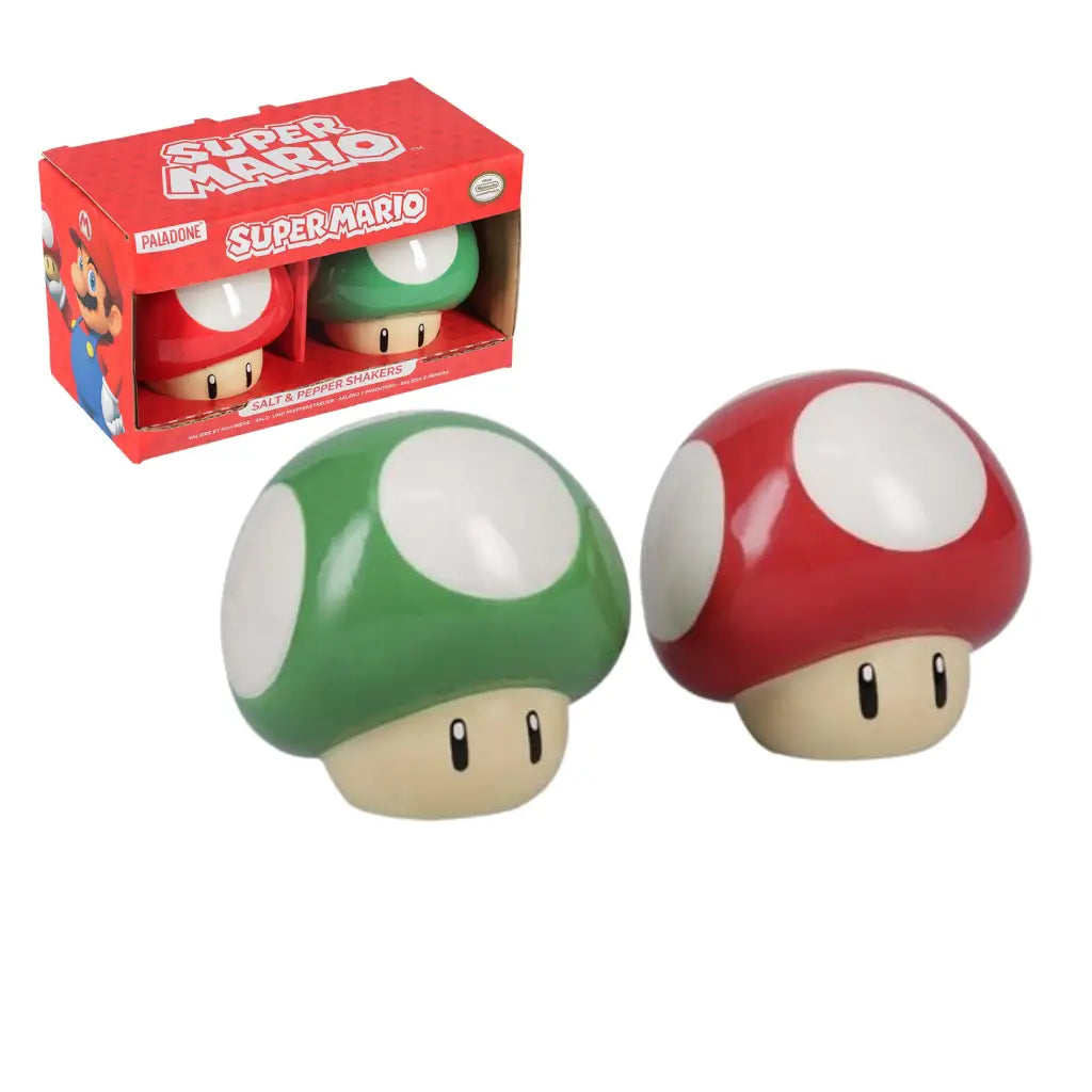 PALADONE GAMES NINTENDO MUSHROOM SALT AND PEPPER SHAKERS