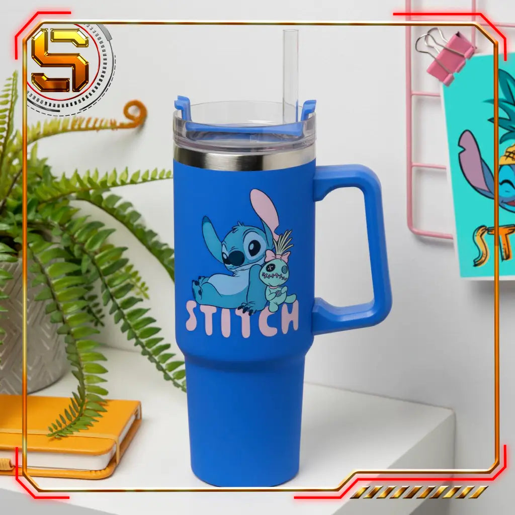 PALADONE DISNEY LILO AND STITCH STITCH BLUE 900 ML INSULATED CUP AND STRAW TUMBLER