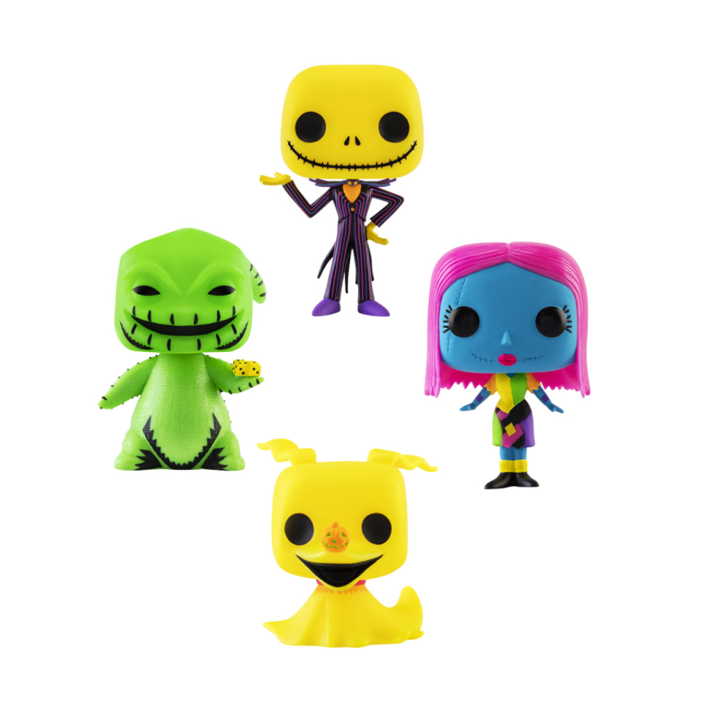 FUNKO POP DISNEY NIGHTMARE BEFORE CHRISTMAS JACK / OOGIE BOOGIE / SALLY / ZERO 4 PK (BLKLT)