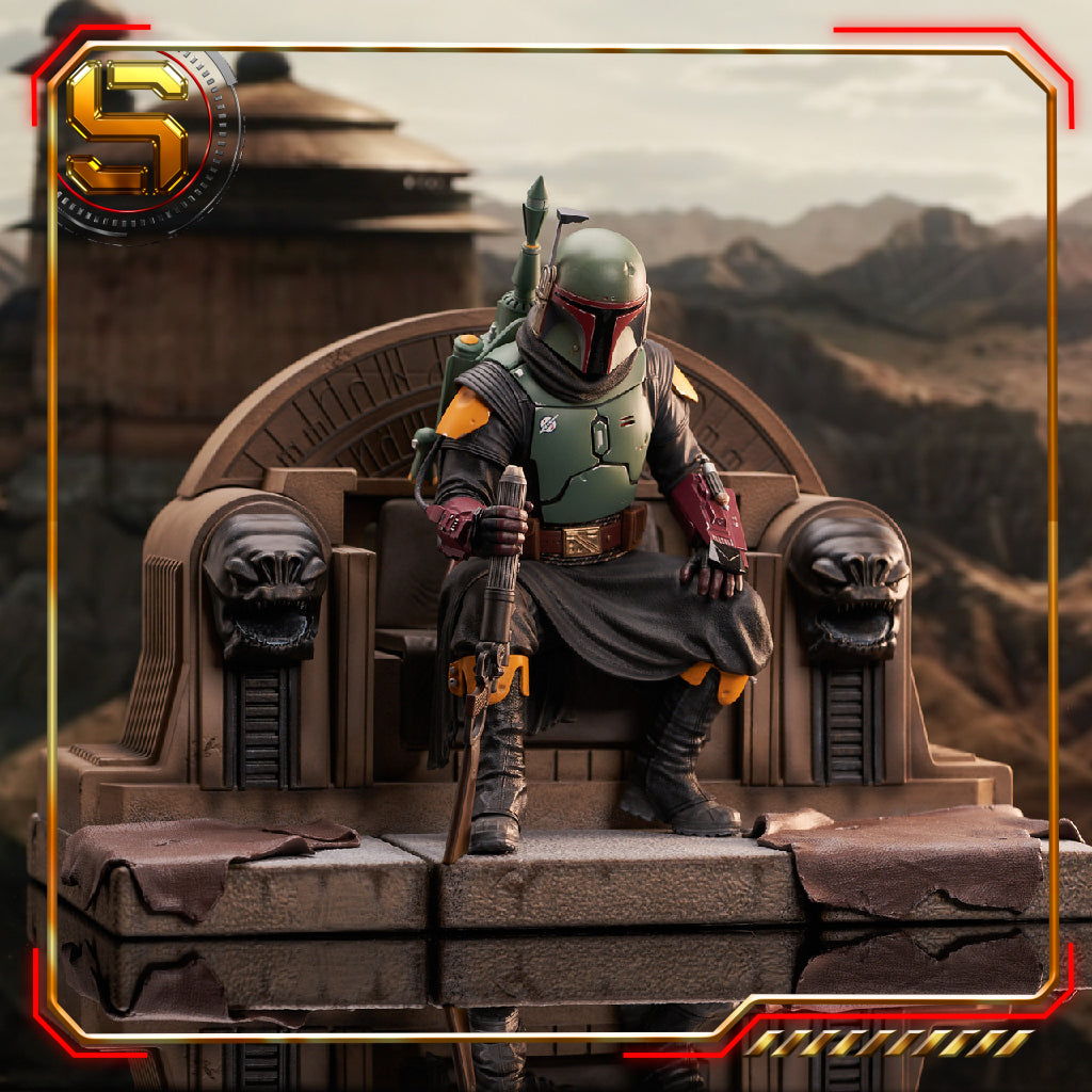 DIAMOND STAR WARS BOBA FETT ON THRONE PREMIER COLLECTION STATUE