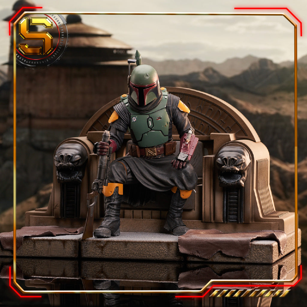 DIAMOND STAR WARS BOBA FETT ON THRONE PREMIER COLLECTION STATUE
