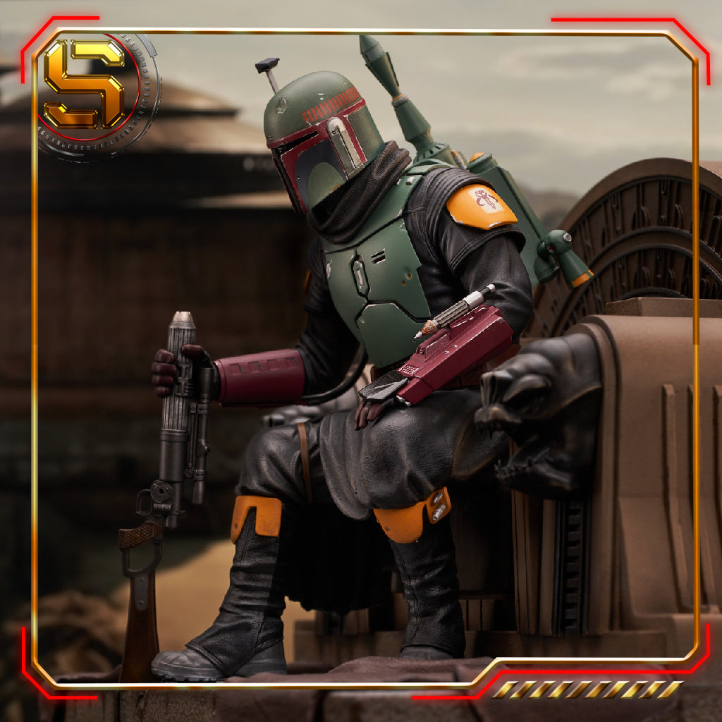 DIAMOND STAR WARS BOBA FETT ON THRONE PREMIER COLLECTION STATUE