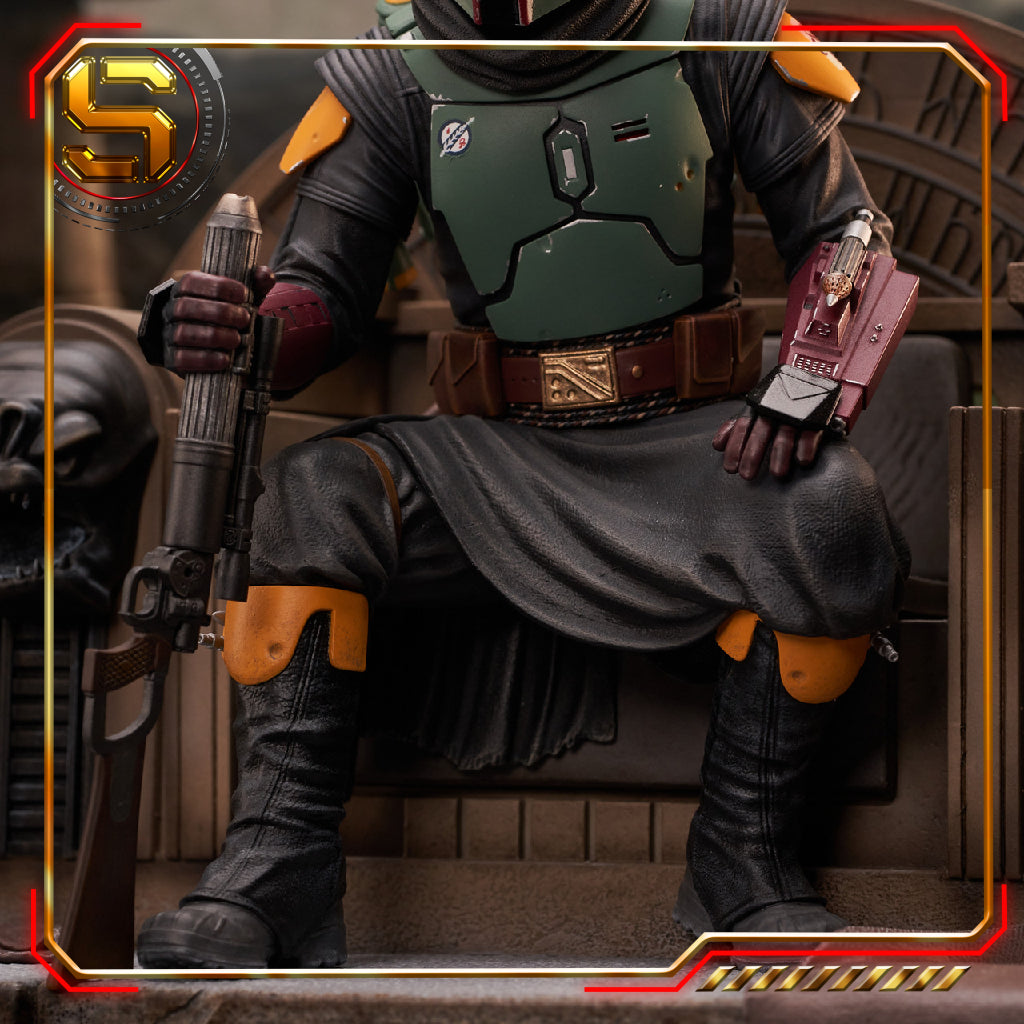 DIAMOND STAR WARS BOBA FETT ON THRONE PREMIER COLLECTION STATUE