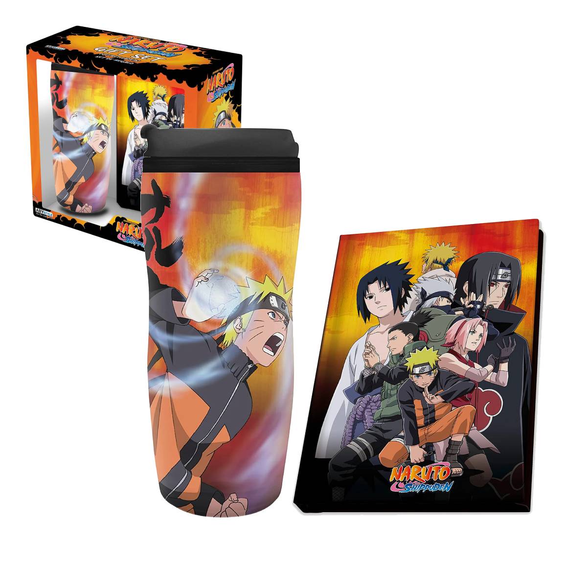 ABYSTYLE MUG ANIME NARUTO SHIPPUDEN TUMBLER NOTEBOOK GIFT SET