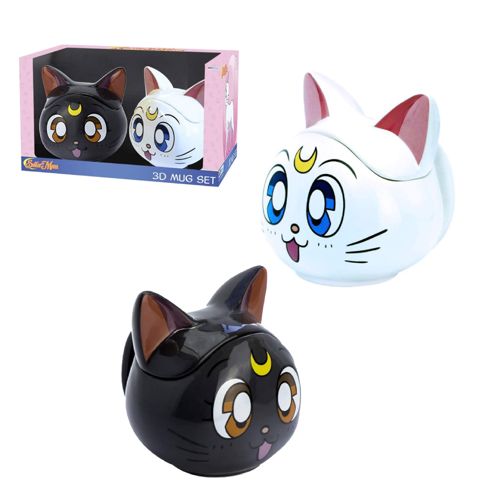 ABYSTYLE ANIME SAILOR MOON LUNA AND ARTEMIS SET DE TAZAS 3D