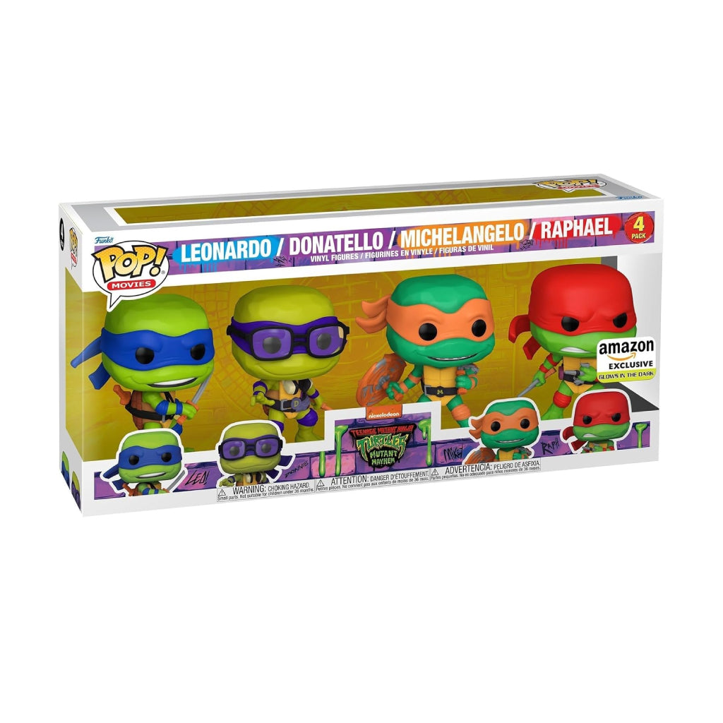 FUNKO POP MOVIES TMNT MUTANT MAYHEM LEONARDO/DONATELLO/MICHELANGELO/RAPHAEL 4 PACK