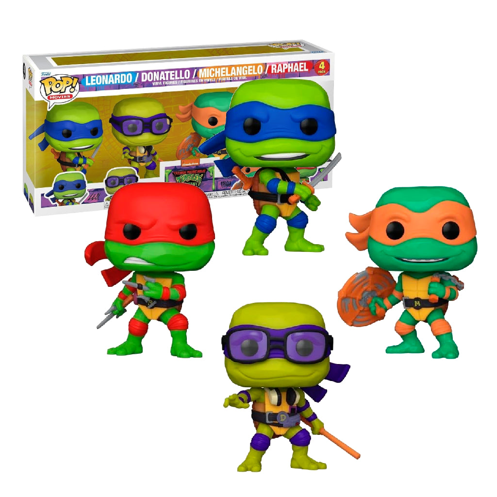 FUNKO POP MOVIES TMNT MUTANT MAYHEM LEONARDO/DONATELLO/MICHELANGELO/RAPHAEL 4 PACK