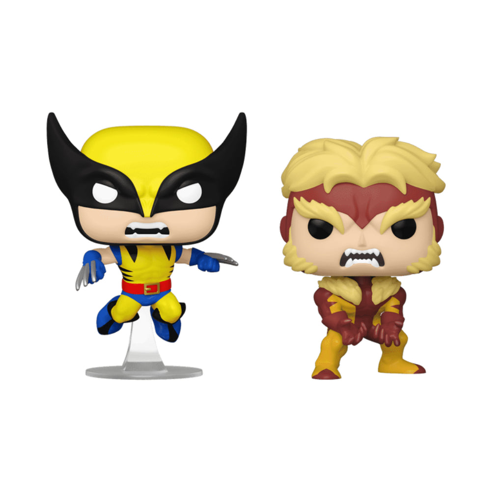 FUNKO POP MARVEL COMICS 50 YEARS X-MEN WOLVERINE AND SABERTOOTH 2 PACK