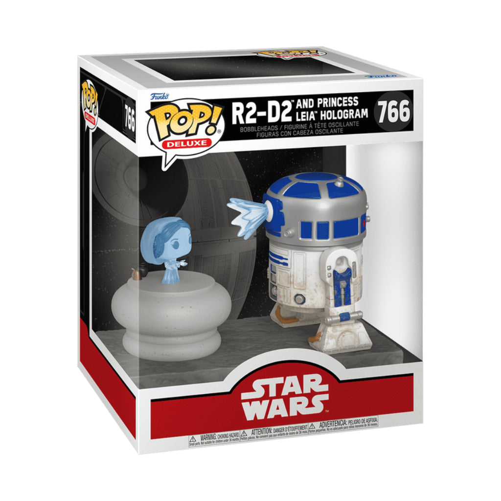 FUNKO POP DELUXE STAR WARS R2-D2 ANS PRINCESS LEIA HOLOGRAM 766