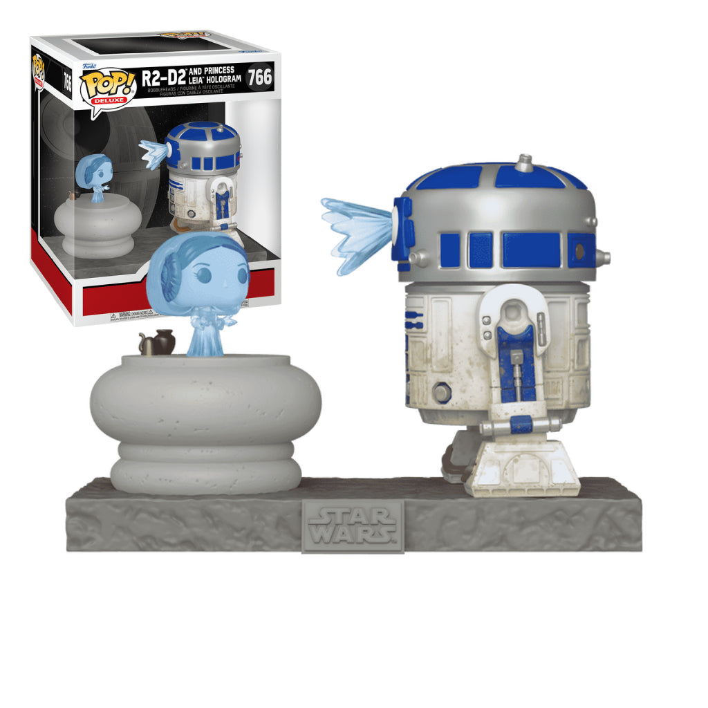 FUNKO POP DELUXE STAR WARS R2-D2 ANS PRINCESS LEIA HOLOGRAM 766