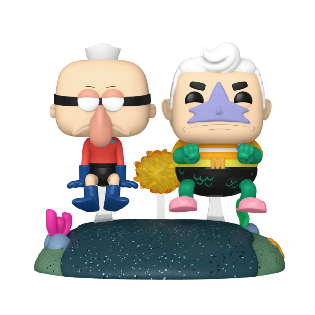 FUNKO POP RIDES DLX ANIMATION SPONGEBOB SQUAREPANTS MERMAIDMAN AND BARNACLEBOY WITH THE INVISIBLE BOATMOBILE 126