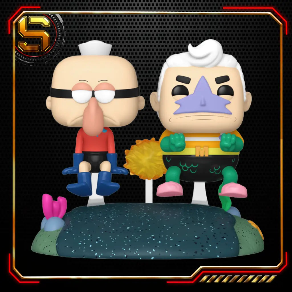FUNKO POP RIDES DLX ANIMATION SPONGEBOB SQUAREPANTS MERMAIDMAN AND BARNACLEBOY WITH THE INVISIBLE BOATMOBILE 126