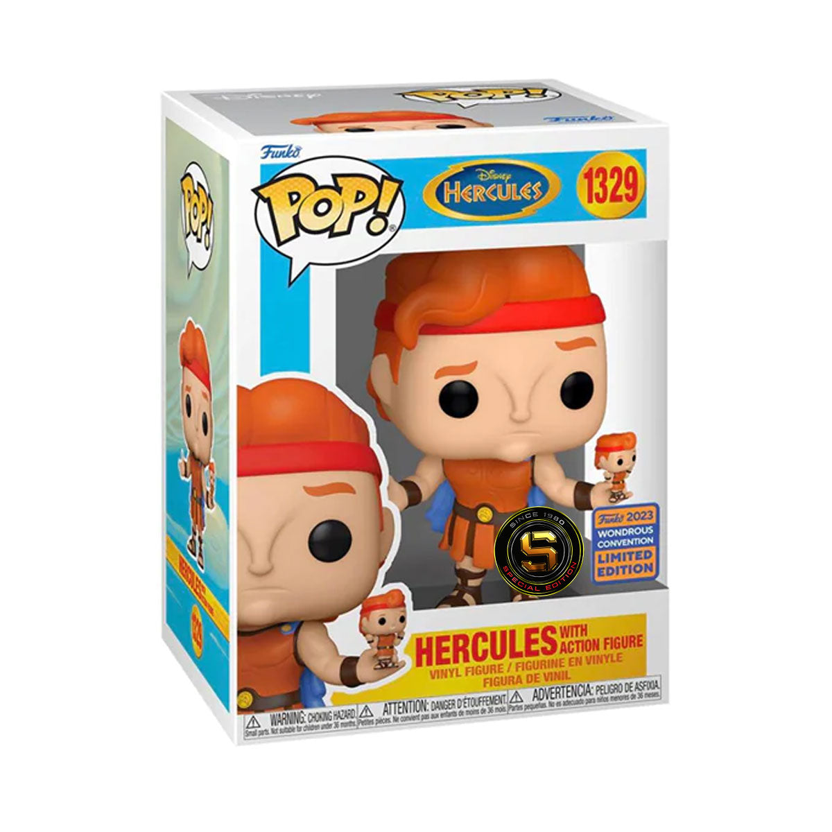 FUNKO POP DISNEY HERCULES W/ACTION FIGURE 1329 EXCLUSIVO SAHARIS
