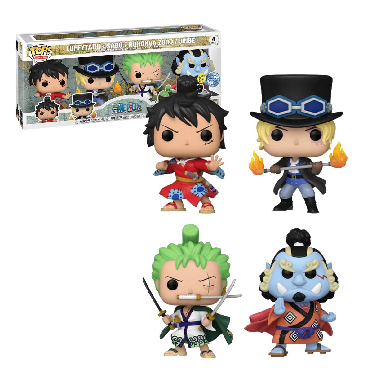 FUNKO POP ANIME ONE PIECE PIRATES 4 PACK EXCLUSIVO SAHARIS
