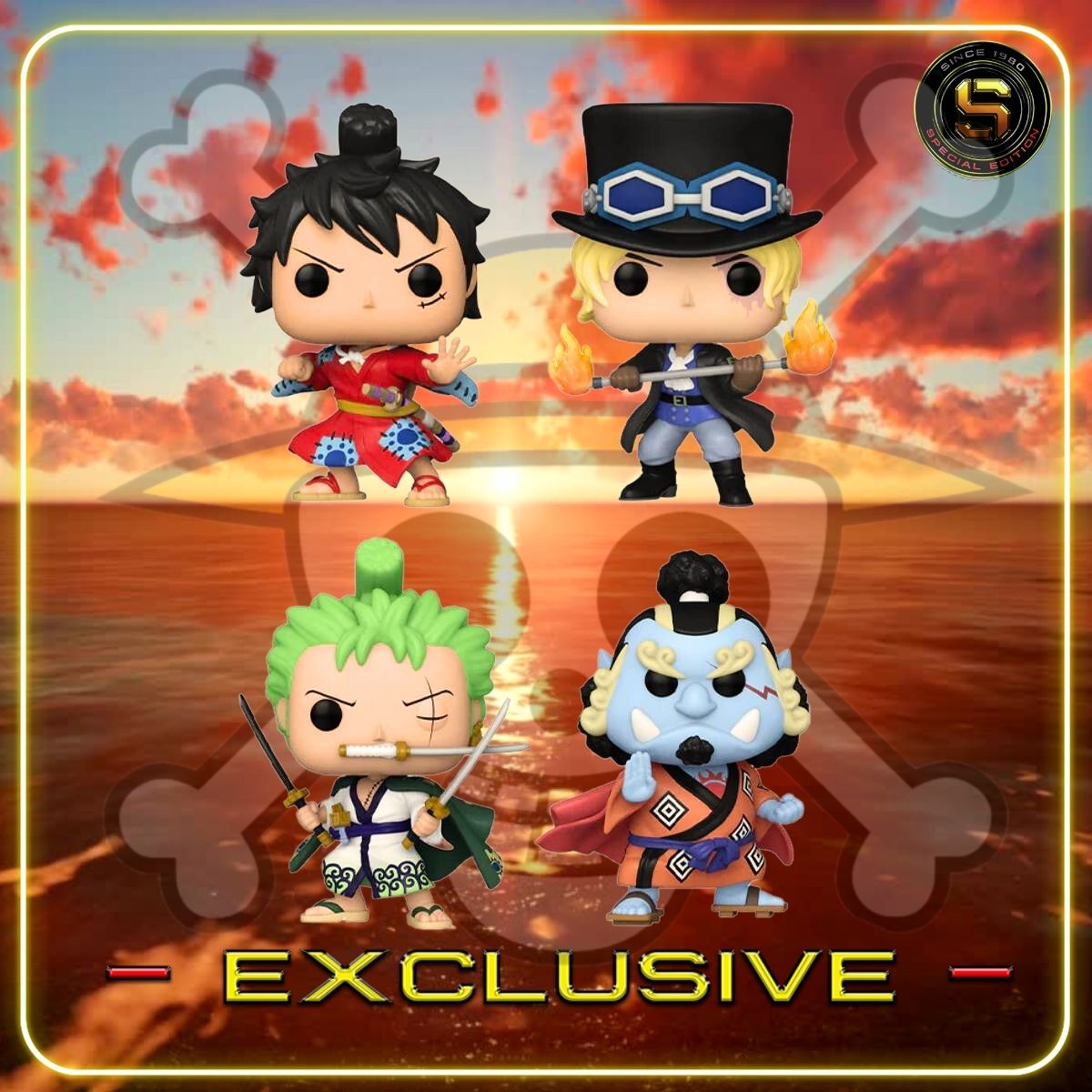 FUNKO POP ANIME ONE PIECE PIRATES 4 PACK EXCLUSIVO SAHARIS