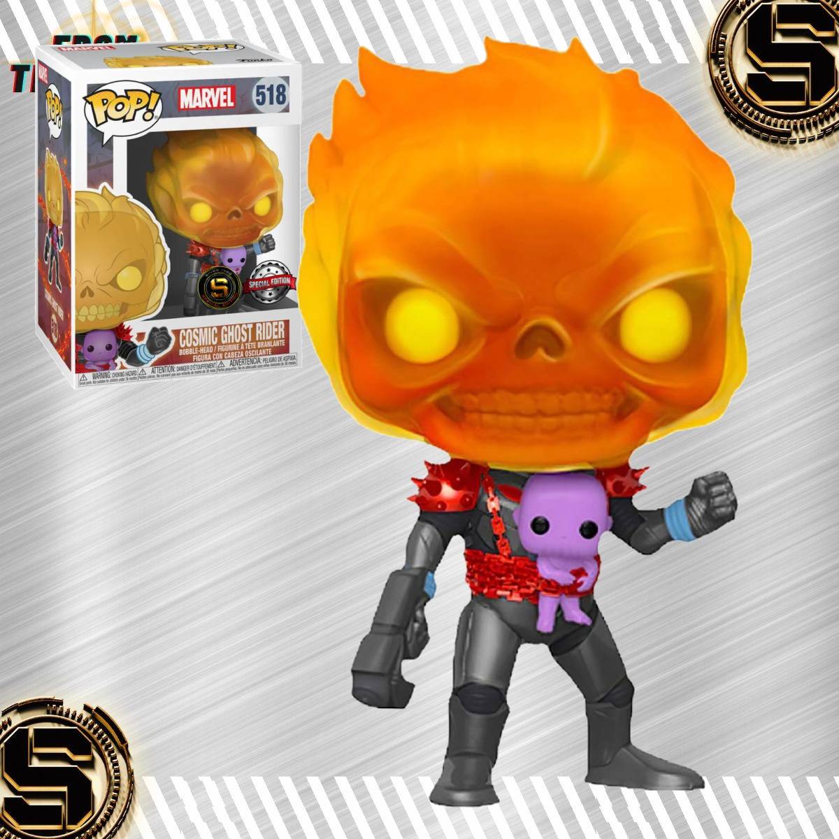 FUNKO POP MARVEL COMICS COSMIC GHOST RIDER 518 EXCLUSIVO SAHARIS