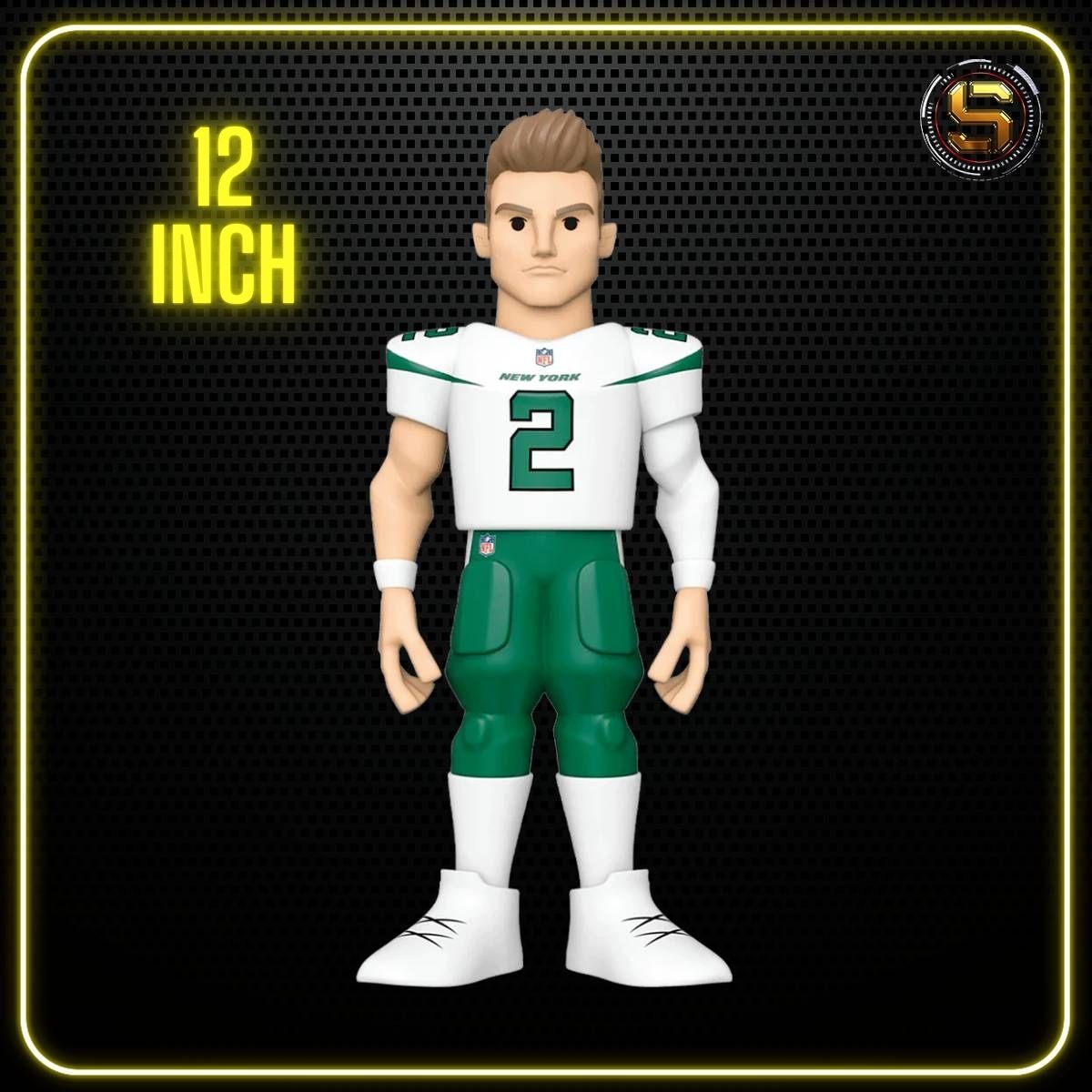 Funko NFL New York Jets GOLD Zach Wilson 12-Inch Deluxe Vinyl Figure [Green  Jersey, Chase Version]