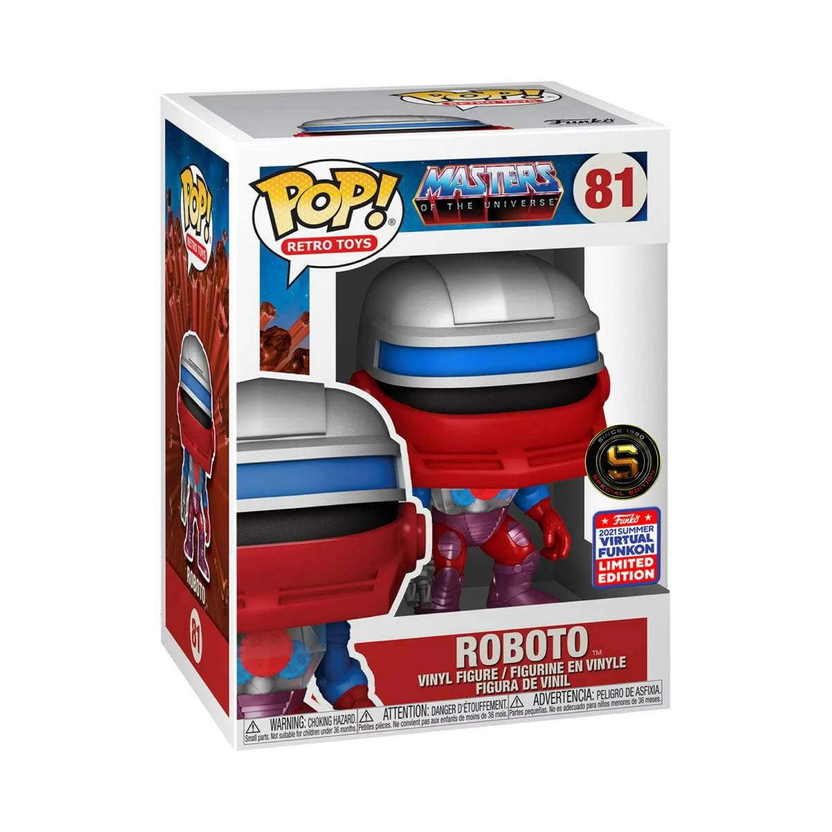 FUNKO POP RETRO TOYS MASTERS OF THE UNIVERSE ROBOTO 81 EXCLUSIVO SAHARIS