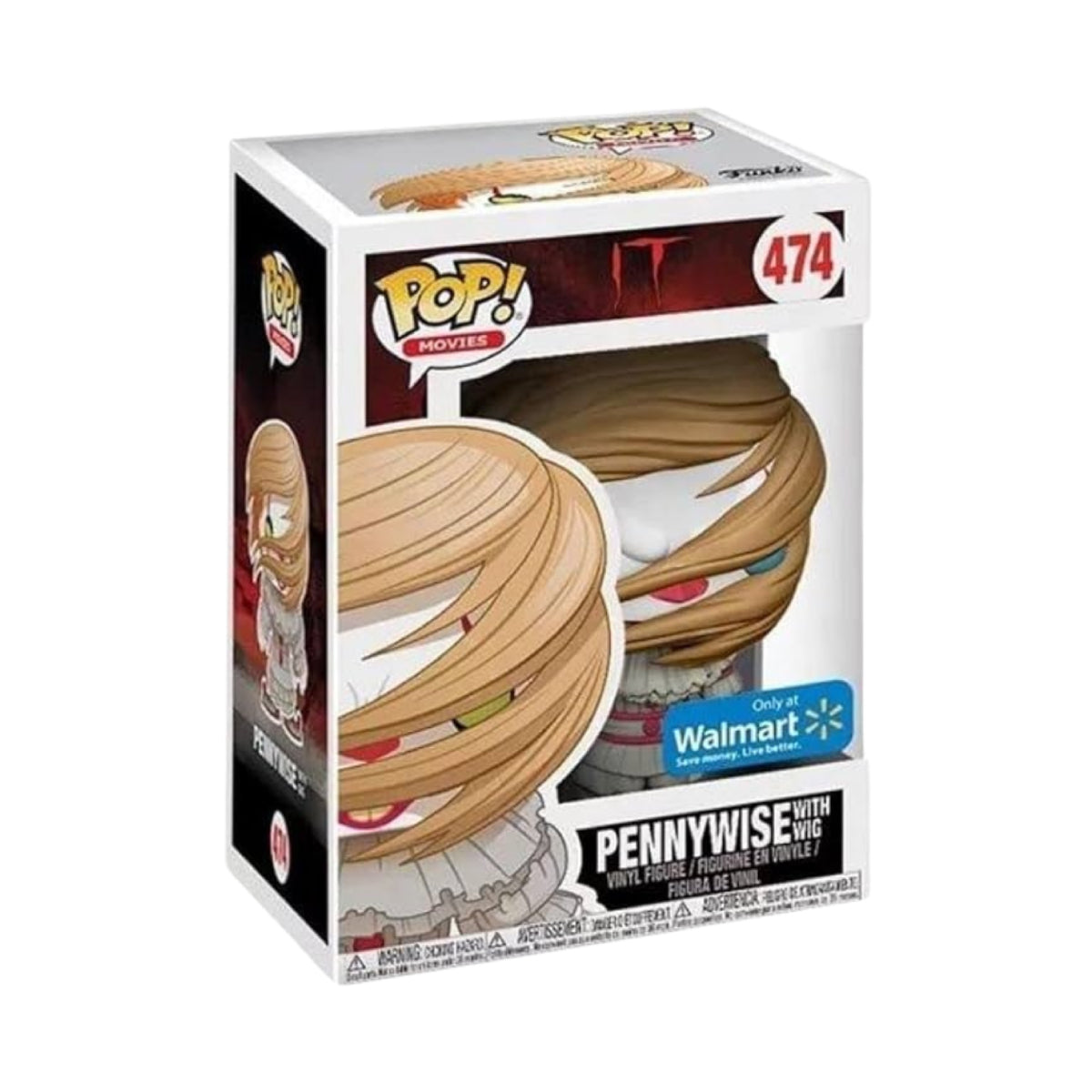 FUNKO POP MOVIES IT 474 PENNYWISE WITH WIG
