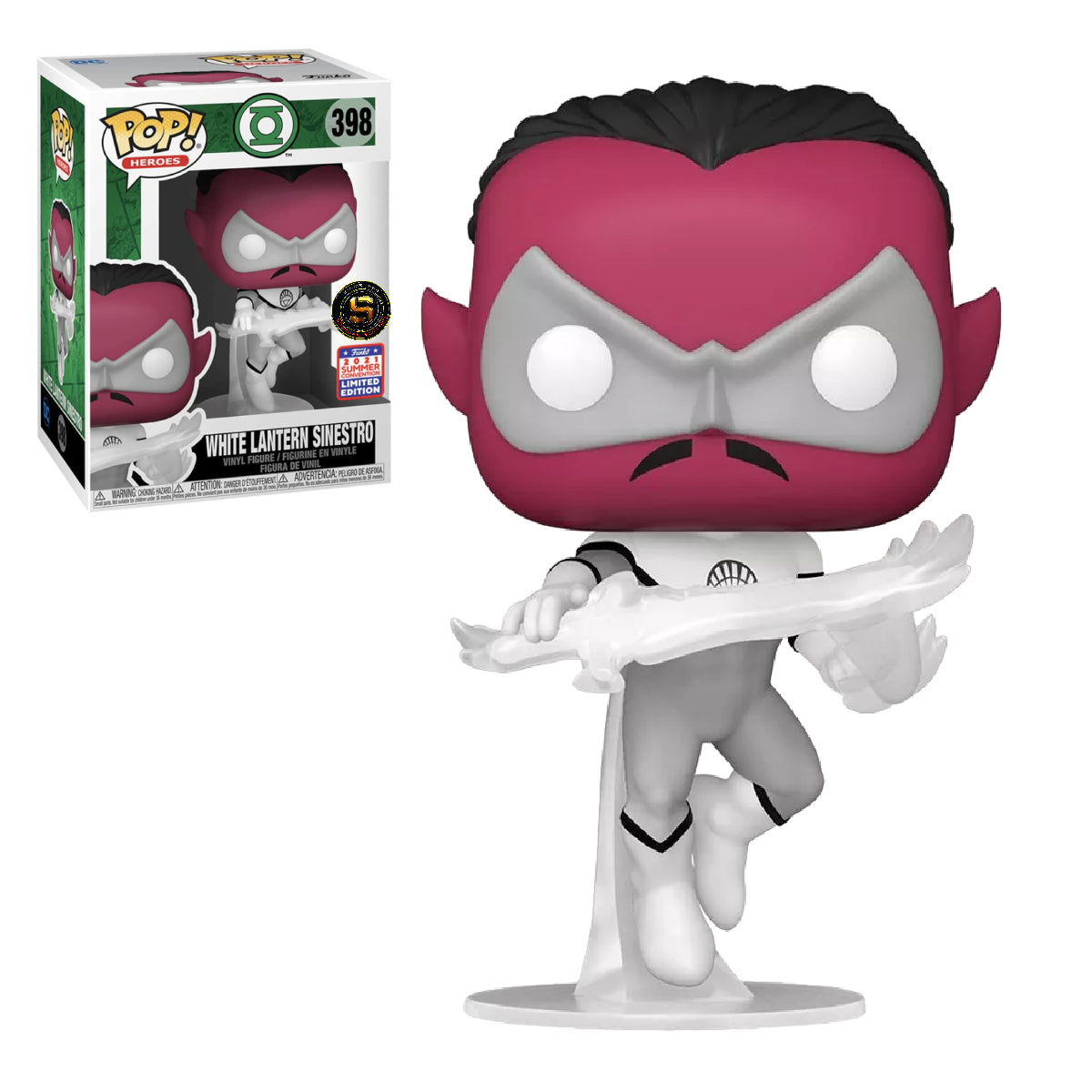 FUNKO POP DC COMICS WHITE LANTERN SINESTRO 398 EXCLUSIVO SAHARIS