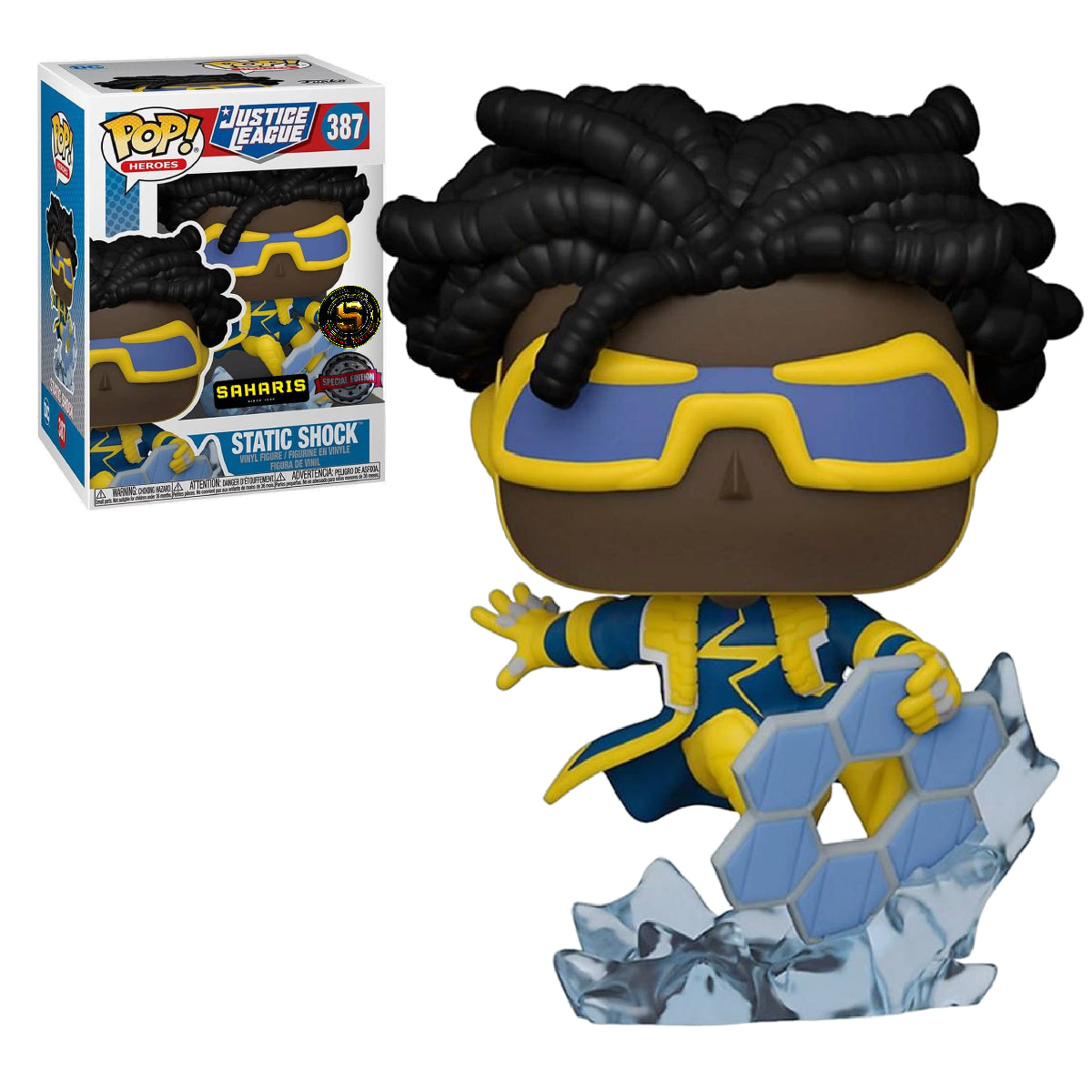 FUNKO POP DC HEROES JUSTICE LEAGUE STATIC SHOCK 387 EXCLUSIVO SAHARIS