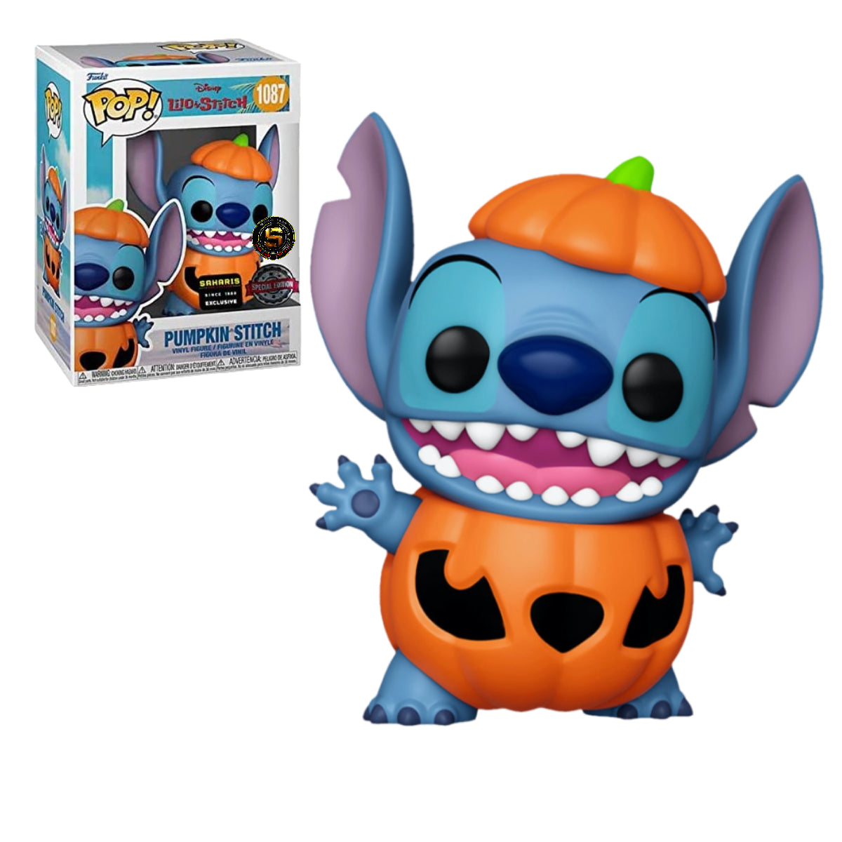 FUNKO POP DISNEY LILO & STITCH PUMPKIN STITCH 1087 EXCLUSIVO SAHARIS