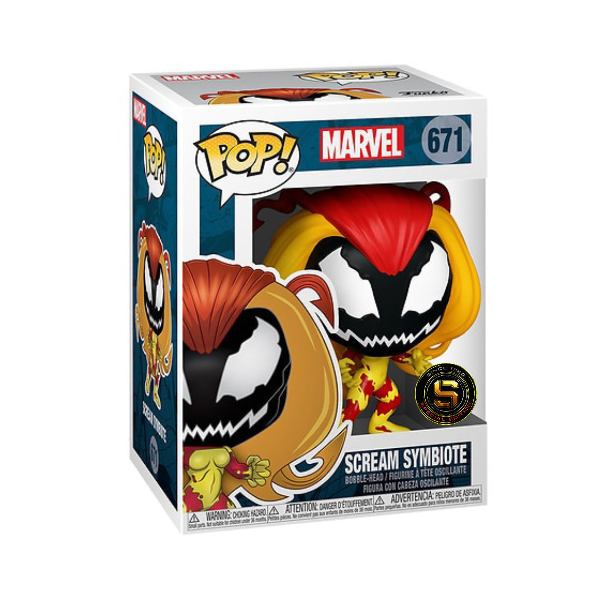 FUNKO POP MARVEL SCREAM SYMBIOTE 671 EXCLUSIVO SAHARIS