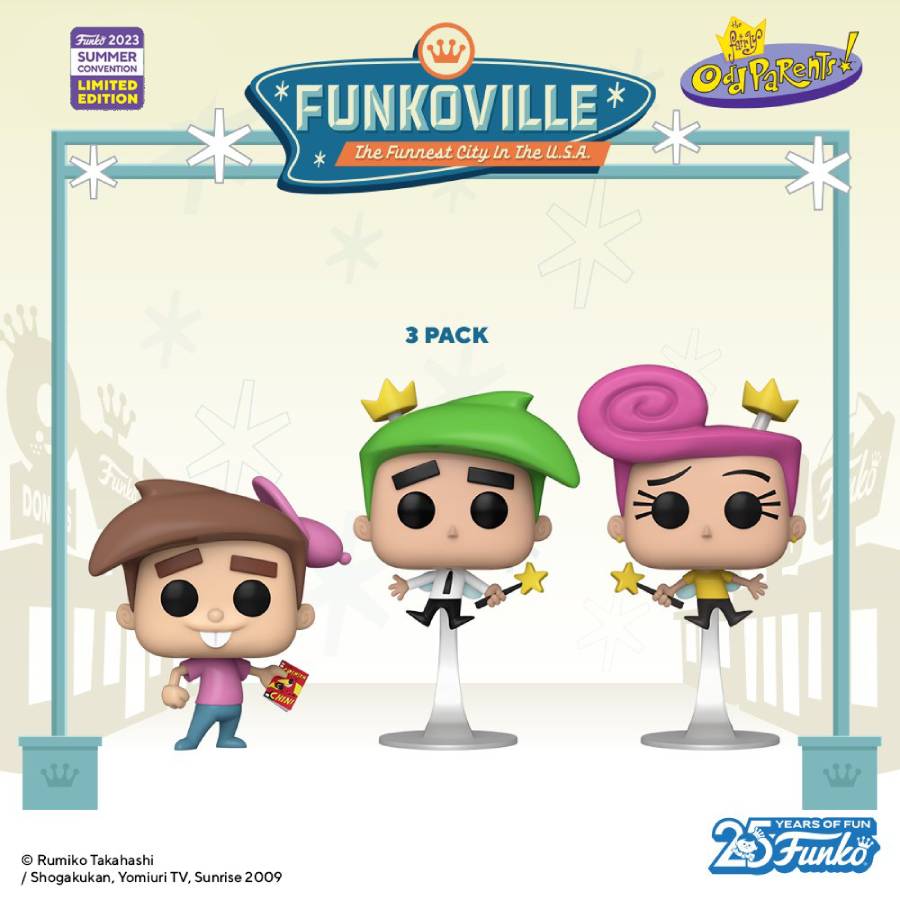FUNKO POP TV NICKELODEON FAIRLY ODD PARENTS COSMO TIMMY WANDA 3 PACK SDCC 2023 EXCLUSIVO SAHARIS