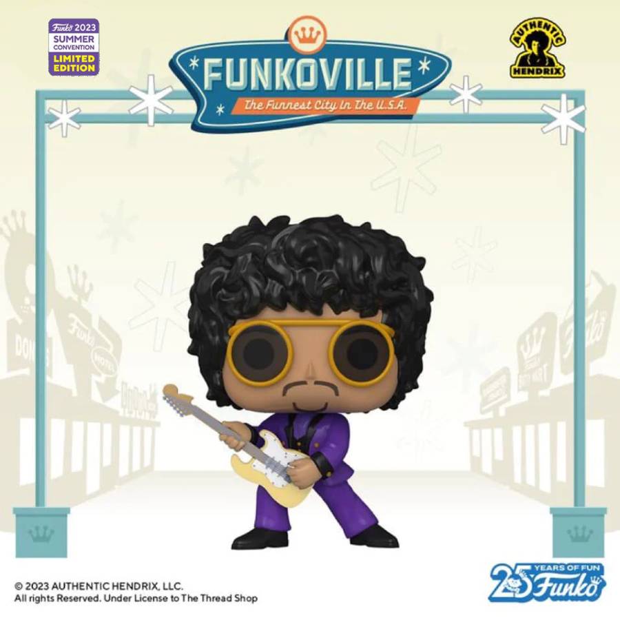 FUNKO POP ROCKS JIMI HENDRIX PURPLE SDCC 2023 EXCLUSIVO SAHARIS