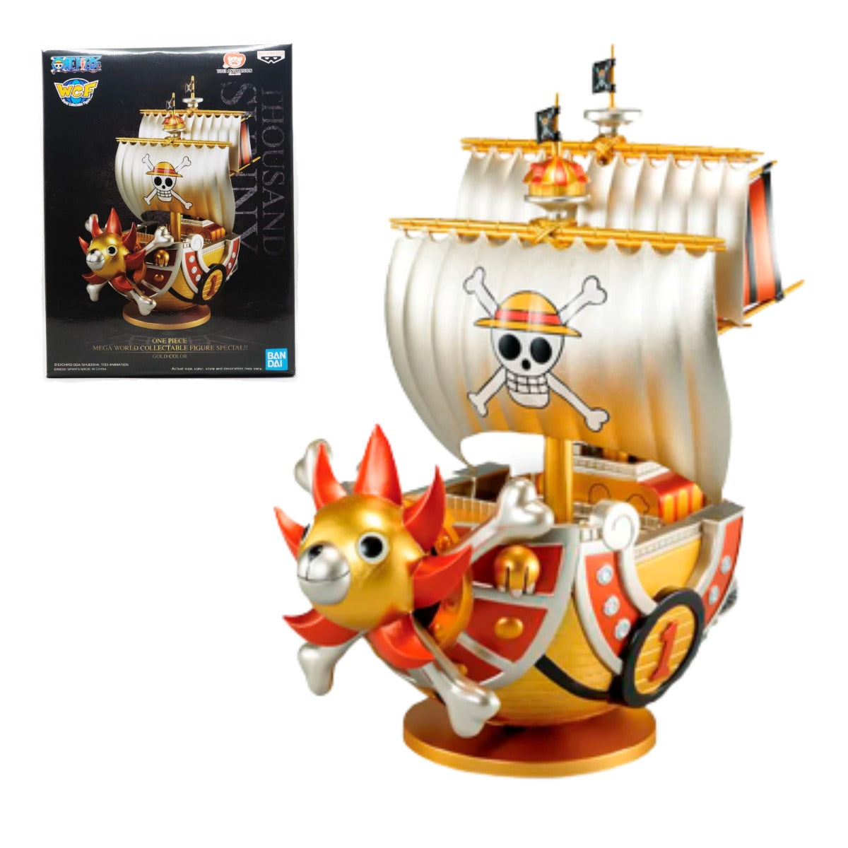 BANPRESTO MEGA WORLD COLLECTABLE ONE PIECE THOUSAND SUNNY SHIP GOLD