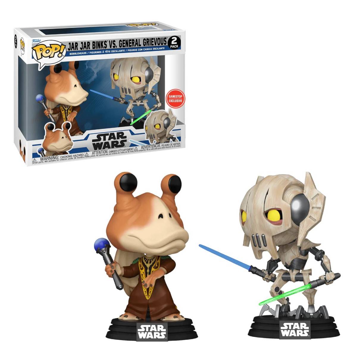FUNKO POP STAR WARS JAR JAR BINKS VS GENERAL GRIEVOUS 2 PACK