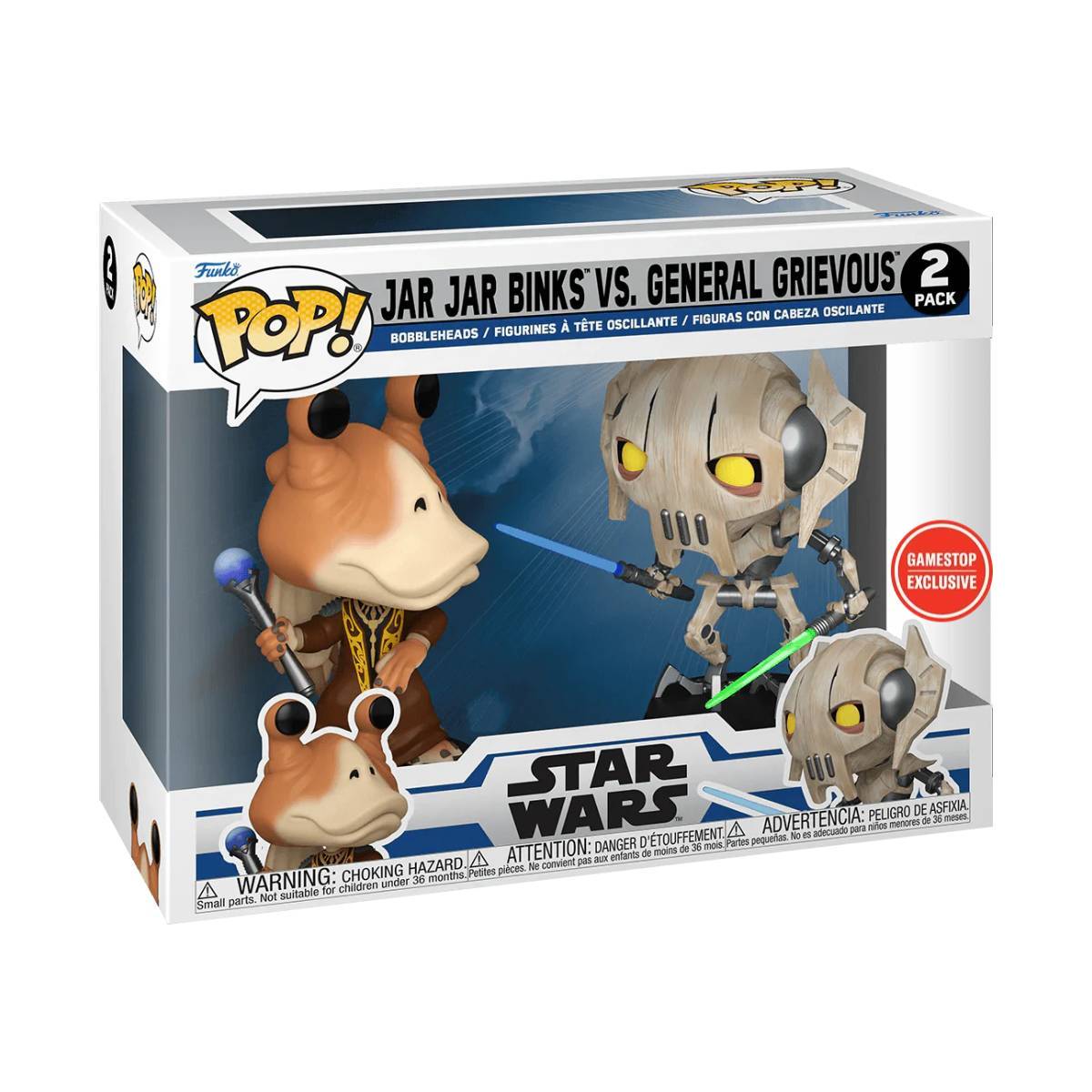 FUNKO POP STAR WARS JAR JAR BINKS VS GENERAL GRIEVOUS 2 PACK