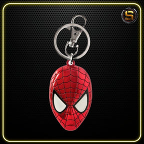 MONOGRAM KEYCHAIN SPIDERMAN HEAD COLORED PEWTER KEY RING