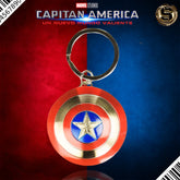 MONOGRAM MARVEL CAPTAIN AMERICA SHIELD COLORED PEWTER KEY RING