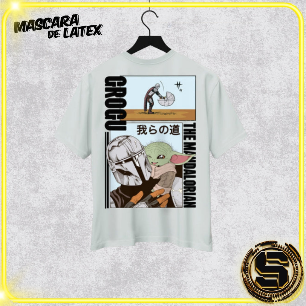 MASCARA DE LATEX PLAYERA STAR WARS THE MANDALORIAN GROGU AND MANDO