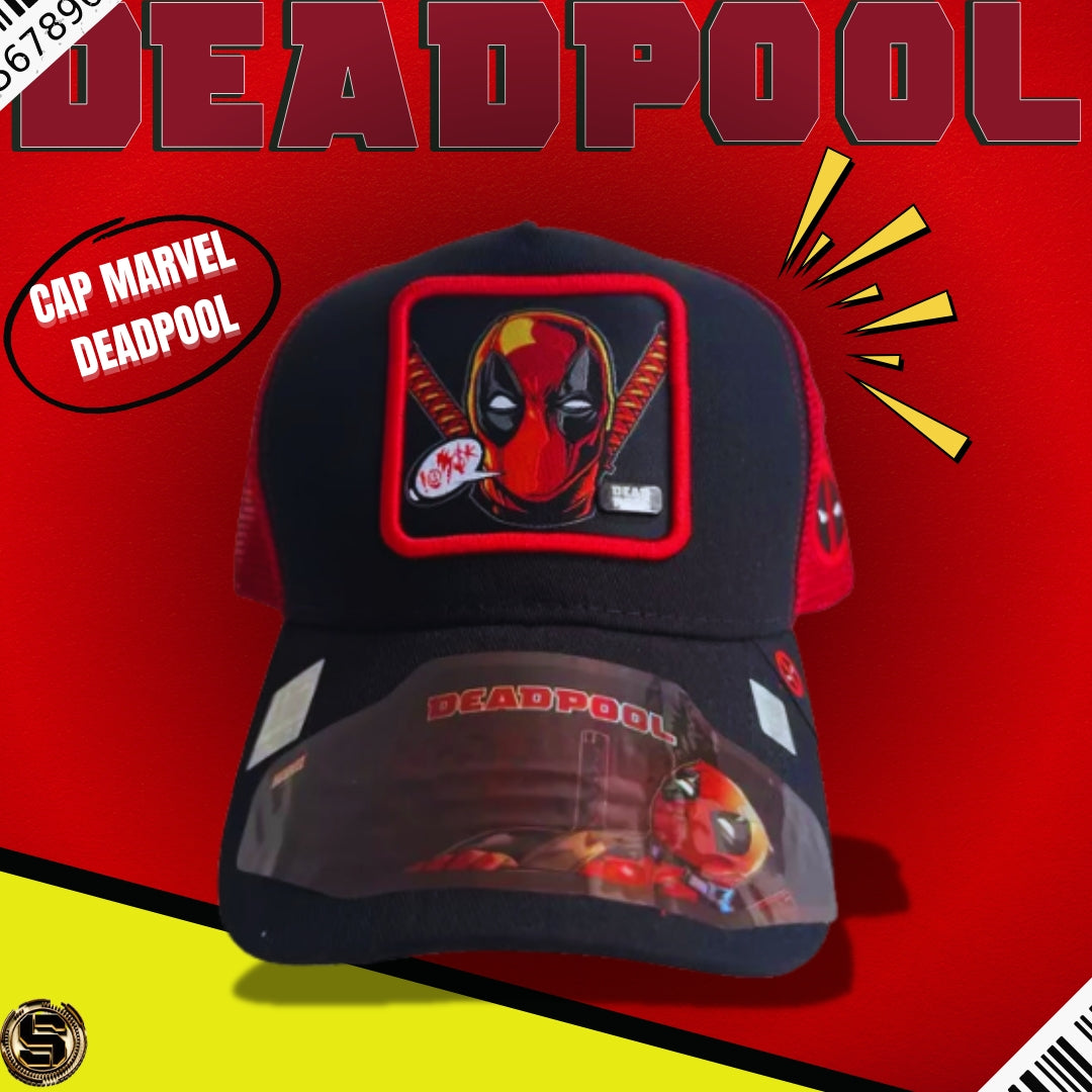 KNDIT GORRA MARVEL DEADPOOL CARA NEGRA