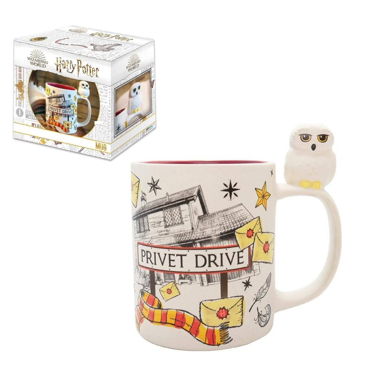 ABYSTYLE MUG HARRY POTTER PRIVET DRIVE AND HEDWIG 16 OZ 3D HANDLE MUG