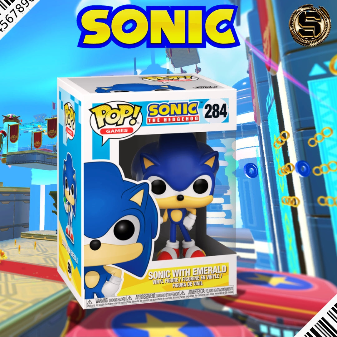 FUNKO POP GAMES SONIIC THE HEDGEHOG SONIC WITH EMERALD 284