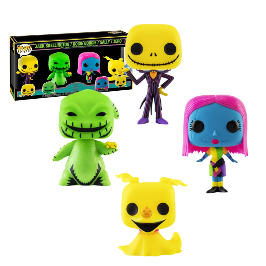 FUNKO POP DISNEY NIGHTMARE BEFORE CHRISTMAS JACK / OOGIE BOOGIE / SALLY / ZERO 4 PK (BLKLT)