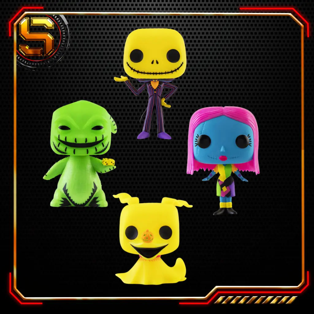 FUNKO POP DISNEY NIGHTMARE BEFORE CHRISTMAS JACK / OOGIE BOOGIE / SALLY / ZERO 4 PK (BLKLT)