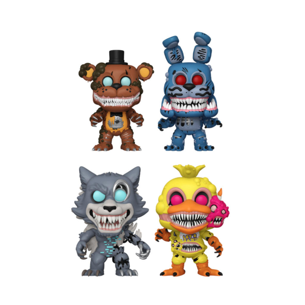 FUNKO POP BOOKS FIVE NIGHTS AT FREDDYS THE TWISTED ONES FREDDY / BONNIE / WLF / CHICA 4 PK (GW)