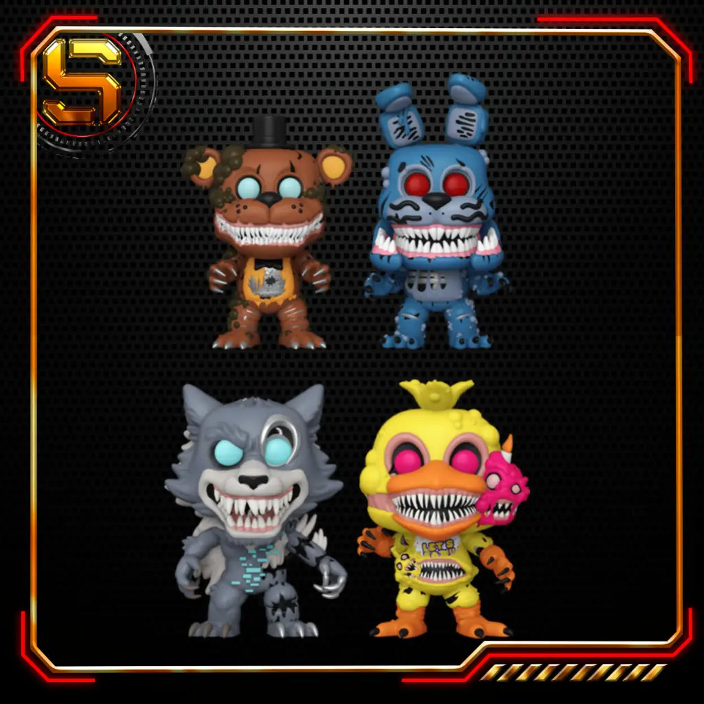 FUNKO POP BOOKS FIVE NIGHTS AT FREDDYS THE TWISTED ONES FREDDY / BONNIE / WLF / CHICA 4 PK (GW)