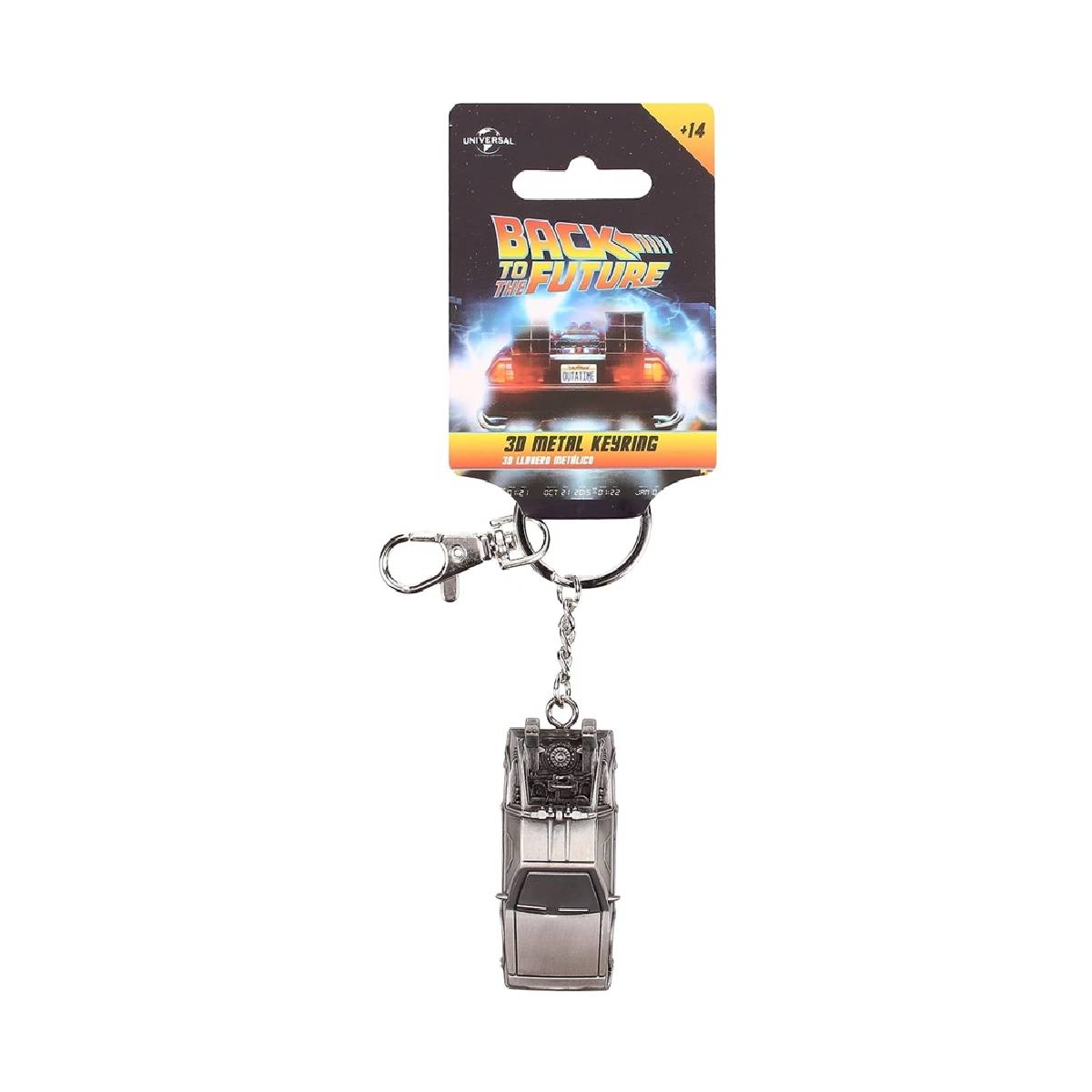 SD TOYS KEYCHAIN MOVIES BACK TO THE FUTURE DELOREAN 3D METAL