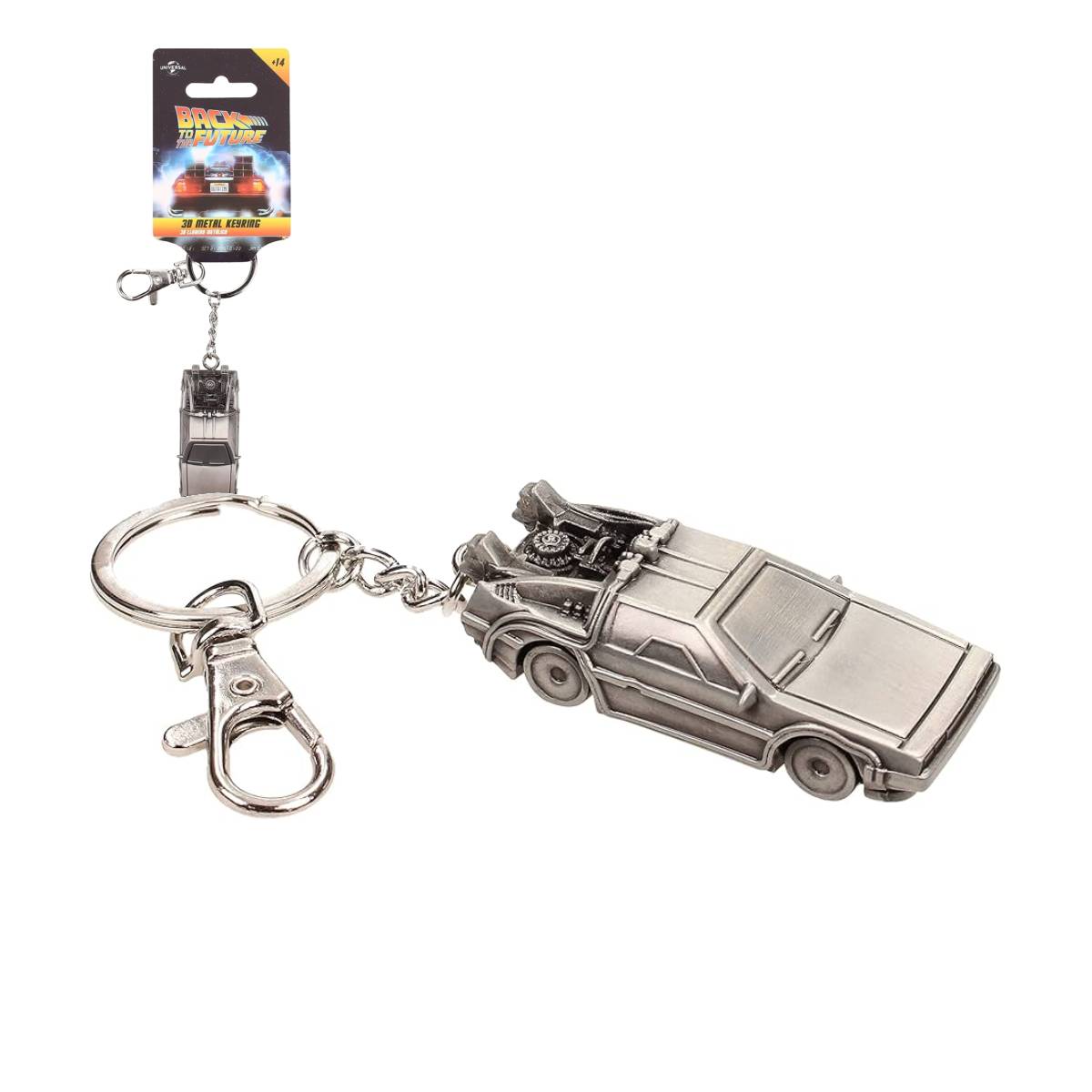 SD TOYS KEYCHAIN MOVIES BACK TO THE FUTURE DELOREAN 3D METAL