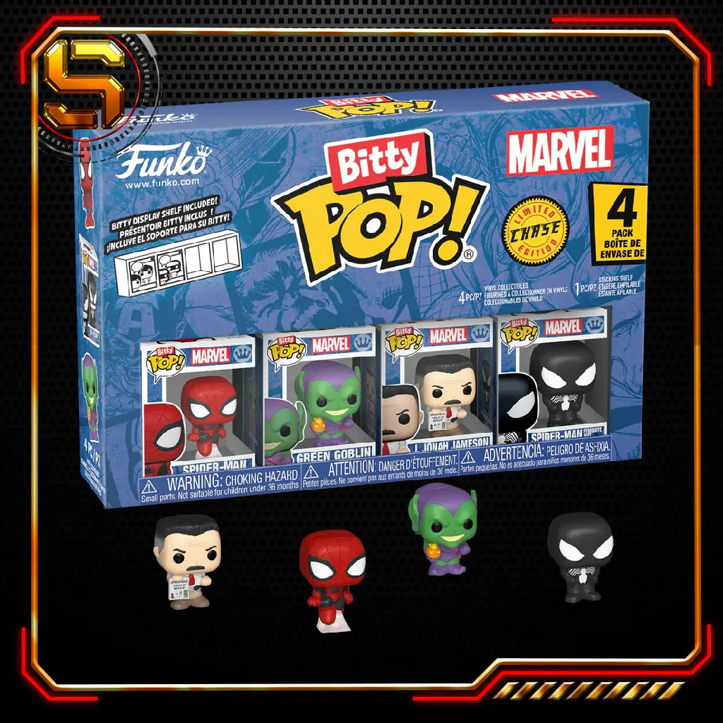 FUNKO BITTY POP MARVEL COMICS SPIDERMAN 4 PK