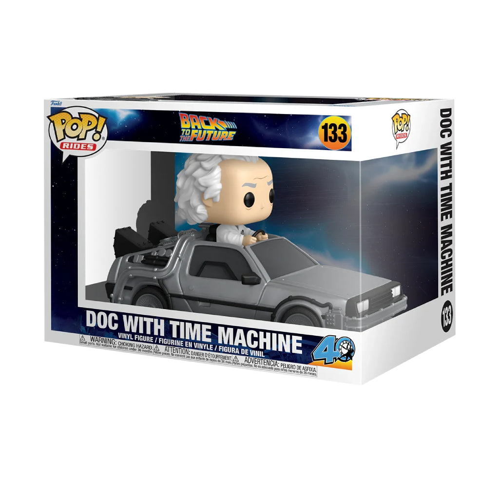 FUNKO POP RIDES DLX MOVIES BACK TO THE FUTURE DOC WITH TIME MACHINE 133